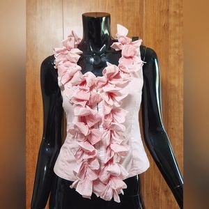 Anne Fontaine "Planete" Ruffled Vest Top